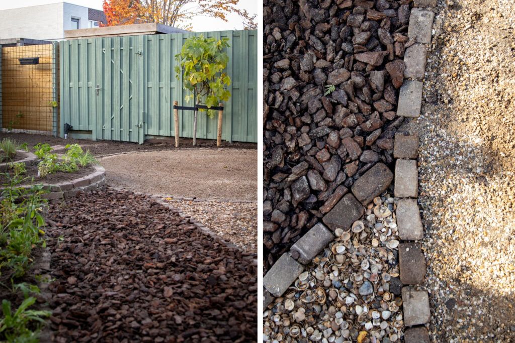 Eetbare en natuurlijke tuin met kruidencirkel en insectenhotel in Zwolle