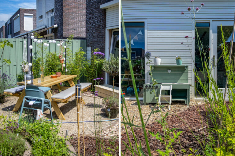 Eetbare en natuurlijke tuin met kruidencirkel en insectenhotel in Zwolle 2025
